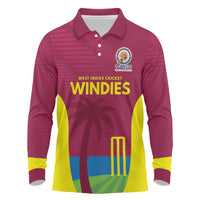 Custom West Indies Cricket Spirit 2026 Long Sleeve Polo Shirt World T20 Edition - Wonder Print Shop