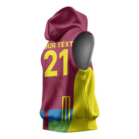 Custom West Indies Cricket Spirit 2026 Sleeveless Hoodie World T20 Edition - Wonder Print Shop