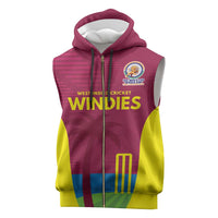 Custom West Indies Cricket Spirit 2026 Sleeveless Zip Hoodie World T20 Edition - Wonder Print Shop