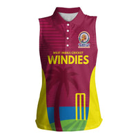 Custom West Indies Cricket Spirit 2026 Women Sleeveless Polo Shirt World T20 Edition - Wonder Print Shop
