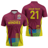 Custom West Indies Cricket Spirit 2026 Zipper Polo Shirt World T20 Edition - Wonder Print Shop