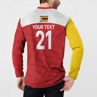 Custom Zimbabwe Cricket Spirit 2026 Button Sweatshirt World T20 Edition - Wonder Print Shop