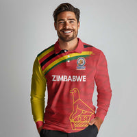 Custom Zimbabwe Cricket Spirit 2026 Long Sleeve Polo Shirt World T20 Edition - Wonder Print Shop