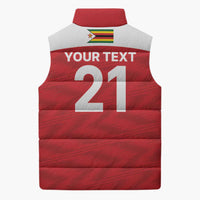Custom Zimbabwe Cricket Spirit 2026 Sleeveless Puffer Jacket World T20 Edition - Wonder Print Shop