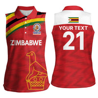 Custom Zimbabwe Cricket Spirit 2026 Women Sleeveless Polo Shirt World T20 Edition - Wonder Print Shop