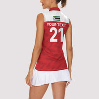 Custom Zimbabwe Cricket Spirit 2026 Women Sleeveless Polo Shirt World T20 Edition - Wonder Print Shop