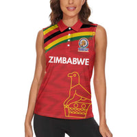 Custom Zimbabwe Cricket Spirit 2026 Women Sleeveless Polo Shirt World T20 Edition - Wonder Print Shop