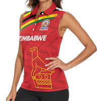 Custom Zimbabwe Cricket Spirit 2026 Women Sleeveless Polo Shirt World T20 Edition - Wonder Print Shop