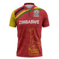 Custom Zimbabwe Cricket Spirit 2026 Zipper Polo Shirt World T20 Edition - Wonder Print Shop