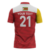 Custom Zimbabwe Cricket Spirit 2026 Zipper Polo Shirt World T20 Edition - Wonder Print Shop