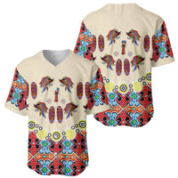 Papua Batik Motif Bird Of Paradise and Native Papuan Shield Baseball Jersey LT9 - Wonder Print Shop