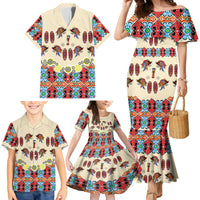 Papua Batik Motif Bird Of Paradise and Native Papuan Shield Family Matching Mermaid Dress and Hawaiian Shirt LT9 - Wonder Print Shop