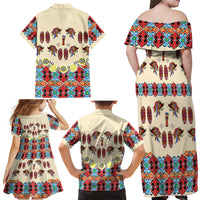 Papua Batik Motif Bird Of Paradise and Native Papuan Shield Family Matching Off Shoulder Maxi Dress and Hawaiian Shirt LT9 - Wonder Print Shop