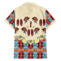Papua Batik Motif Bird Of Paradise and Native Papuan Shield Family Matching Short Sleeve Bodycon Dress and Hawaiian Shirt - Wonder Print Shop