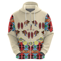 Papua Batik Motif Bird Of Paradise and Native Papuan Shield Hoodie - Wonder Print Shop