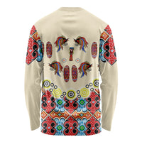 Papua Batik Motif Bird Of Paradise and Native Papuan Shield Long Sleeve Shirt - Wonder Print Shop