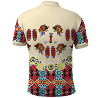 Papua Batik Motif Bird Of Paradise and Native Papuan Shield Polo Shirt - Wonder Print Shop