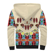 Papua Batik Motif Bird Of Paradise and Native Papuan Shield Sherpa Hoodie - Wonder Print Shop