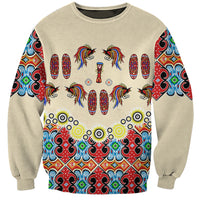 Papua Batik Motif Bird Of Paradise and Native Papuan Shield Sweatshirt - Wonder Print Shop