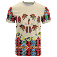 Papua Batik Motif Bird Of Paradise and Native Papuan Shield T Shirt - Wonder Print Shop