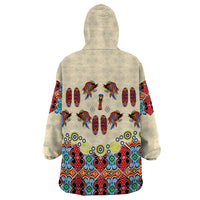 Papua Batik Motif Bird Of Paradise and Native Papuan Shield Wearable Blanket Hoodie - Wonder Print Shop