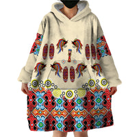 Papua Batik Motif Bird Of Paradise and Native Papuan Shield Wearable Blanket Hoodie - Wonder Print Shop