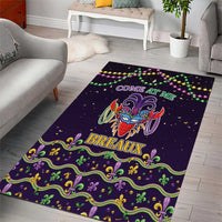 Come At Me Breaux Crawfish Beads Area Rug Mardi Gras Carnival