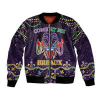 Come At Me Breaux Crawfish Beads Bomber Jacket Mardi Gras Carnival