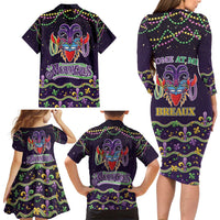 Come At Me Breaux Crawfish Beads Family Matching Long Sleeve Bodycon Dress and Hawaiian Shirt Mardi Gras Carnival LT9 - Wonder Print Shop