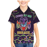 Come At Me Breaux Crawfish Beads Family Matching Mermaid Dress and Hawaiian Shirt Mardi Gras Carnival LT9 - Wonder Print Shop