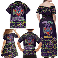 Come At Me Breaux Crawfish Beads Family Matching Off Shoulder Maxi Dress and Hawaiian Shirt Mardi Gras Carnival LT9 - Wonder Print Shop