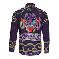 Come At Me Breaux Crawfish Beads Long Sleeve Button Shirt Mardi Gras Carnival