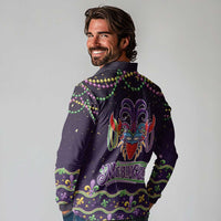Come At Me Breaux Crawfish Beads Long Sleeve Polo Shirt Mardi Gras Carnival - Wonder Print Shop