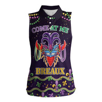 Come At Me Breaux Crawfish Beads Women Sleeveless Polo Shirt Mardi Gras Carnival - Wonder Print Shop