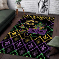 Mardi Gras Carnival Area Rug Geometric Pattern Vintage