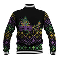 Mardi Gras Carnival Baseball Jacket Geometric Pattern Vintage