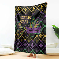 Mardi Gras Carnival Blanket Geometric Pattern Vintage