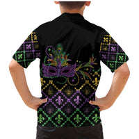 Mardi Gras Carnival Family Matching Mermaid Dress and Hawaiian Shirt Geometric Pattern Vintage LT9 - Wonder Print Shop