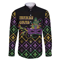 Mardi Gras Carnival Family Matching Off Shoulder Maxi Dress and Hawaiian Shirt Geometric Pattern Vintage LT9 - Wonder Print Shop