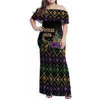 Mardi Gras Carnival Family Matching Off Shoulder Maxi Dress and Hawaiian Shirt Geometric Pattern Vintage LT9 - Wonder Print Shop