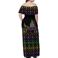 Mardi Gras Carnival Family Matching Off Shoulder Maxi Dress and Hawaiian Shirt Geometric Pattern Vintage LT9 - Wonder Print Shop