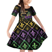 Mardi Gras Carnival Family Matching Off Shoulder Short Dress and Hawaiian Shirt Geometric Pattern Vintage LT9 - Wonder Print Shop