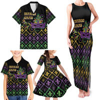 Mardi Gras Carnival Family Matching Tank Maxi Dress and Hawaiian Shirt Geometric Pattern Vintage - Wonder Print Shop