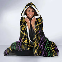 Mardi Gras Carnival Hooded Blanket Geometric Pattern Vintage - Wonder Print Shop