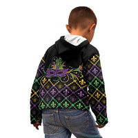 Mardi Gras Carnival Kid Hoodie Geometric Pattern Vintage - Wonder Print Shop