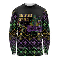 Mardi Gras Carnival Long Sleeve Shirt Geometric Pattern Vintage - Wonder Print Shop