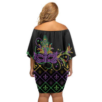 Mardi Gras Carnival Off Shoulder Short Dress Geometric Pattern Vintage - Wonder Print Shop