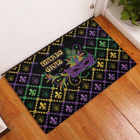Mardi Gras Carnival Rubber Doormat Geometric Pattern Vintage - Wonder Print Shop