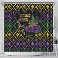 Mardi Gras Carnival Shower Curtain Geometric Pattern Vintage - Wonder Print Shop
