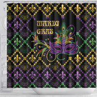 Mardi Gras Carnival Shower Curtain Geometric Pattern Vintage - Wonder Print Shop